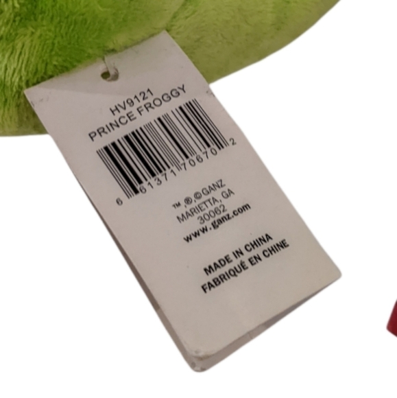 GANZ Prince Froggy bear plush HV9121 frog Kiss Me 13” - Picture 7 of 8